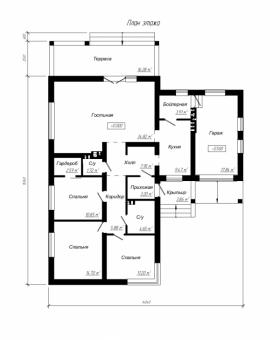 Проект одноэтажного дома c гаражом